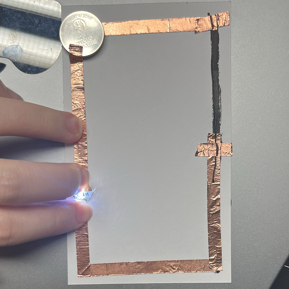 Making test of low voltage electricity using yarn and light working.